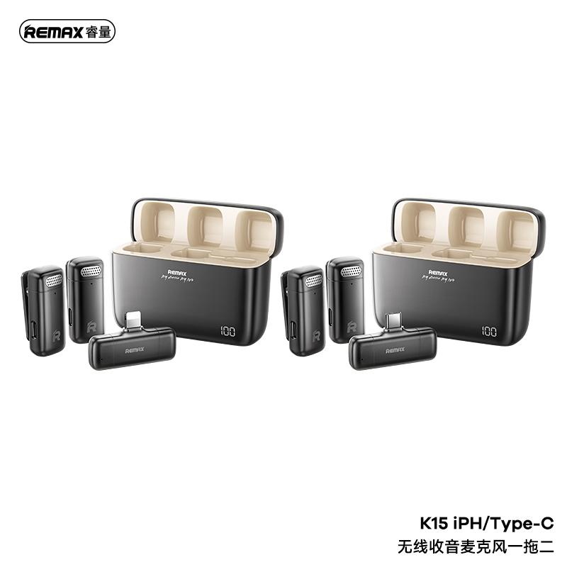 میکروفون یقه ای دوگانه بیسیم ریمکس مدل Type-CK15
