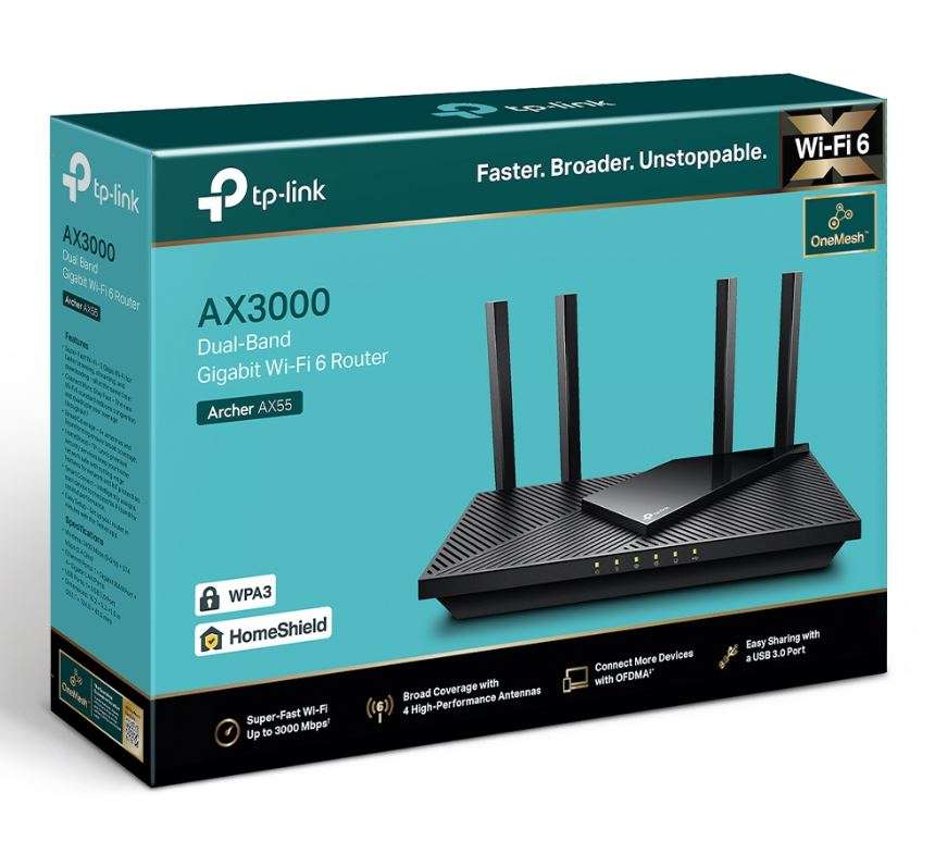 روتر وایفای 6 دوبانده تی پی-لینک مدل Archer AX55 | AX3000